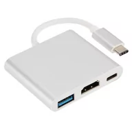 Kable komputerowe i do monitorów - Adapter Usb 3.1 Typ C Do Hdmi + Usb 3.0 + Usb C - miniaturka - grafika 1