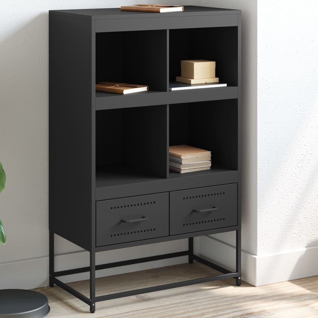 vidaXL Szafka, czarna, 68,5x39x111,5 cm, stal walcowana na zimno