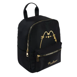 Plecak mini fashion, wycieczkowy Pusheen The Cat Plecak Black Gold - Plecaki szkolne i tornistry - miniaturka - grafika 1