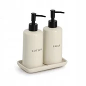 Akcesoria łazienkowe - Ceramiczne dozowniki do mydła i lotionu BATH STYLE, 3 elementy - miniaturka - grafika 1