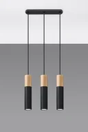 Lampy sufitowe - Sollux Lighting Lampa wisząca PABLO 3L czarna - miniaturka - grafika 1