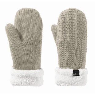 Damskie rękawice Jack Wolfskin HIGHLOFT KNIT MITTEN W dusty grey - S - Rękawiczki - miniaturka - grafika 1
