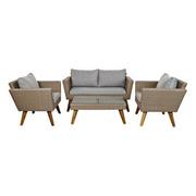 Komplety wypoczynkowe - Emaga Zestaw Stół i 3 Krzesła DKD Home Decor Drewno Rattan (4 pcs) - miniaturka - grafika 1