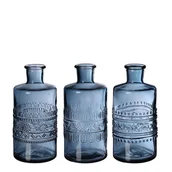 Świeczniki - Wazon butelka świecznik granatowy ozdoba szklana - miniaturka - grafika 1