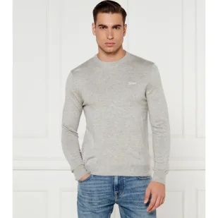 GUESS Sweter DANIEL Regular Fit z dodatkiem jedwabiu - Swetry męskie - miniaturka - grafika 1