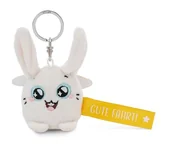 Plecaki - NICI 62043 breloczek do kluczy z motywem zająca, dobra jazda, 5 cm, biały towarzysz do plecaka lub torby, uchwyt na klucze dla małych i dużych - miniaturka - grafika 1