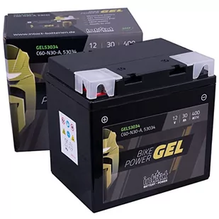 intAct Bike-Power GEL53034, C60-N30-A, 12V 30 Ah, 400 A (EN), Wysokiej jakości akumulator motocyklowy GEL o 30% większej mocy rozruchowej, Bezobsługowy akumulator GEL - Akumulatory motocyklowe - miniaturka - grafika 1