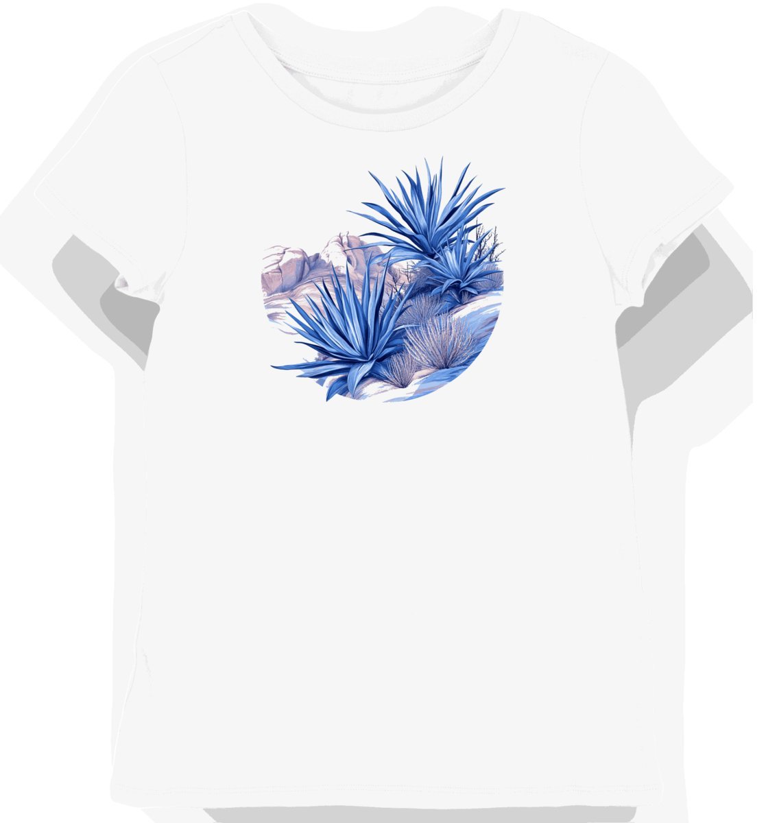 Koszulka damska biała z nadrukiem liści juki S