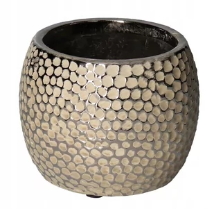 Doniczka Osłonka Ceramiczna Srebrna 9cm Doniczki - Donice - miniaturka - grafika 1