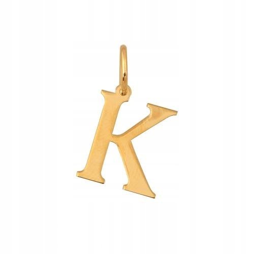 Złota Przywieszka Literka Drukowana Mała 585 0.50 g Rodium