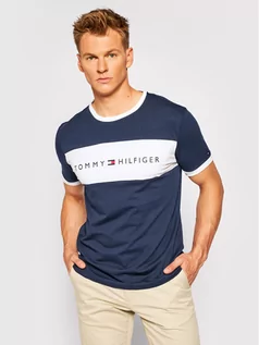Koszulki męskie - Tommy Hilfiger T-Shirt Logo Flag UM0UM01170 Granatowy Regular Fit - grafika 1