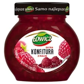 Konfitury, marmolady, powidła - Łowicz Konfitura extra z malin o obniżonej zawartości cukrów 240 g - miniaturka - grafika 1