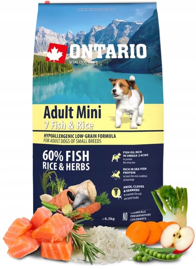 ONTARIO dog ADULT MINI fish - 6,5kg