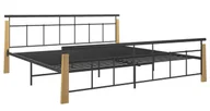 Łóżka - Metalowe łóżko rustykalne czarny + jasny dąb 180x200 cm S6-C05 - miniaturka - grafika 1