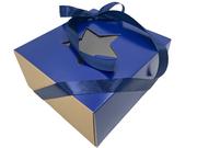 Opakowania i torebki na prezenty - Pudełko Prezentowe Świąteczne Granat Gwiazdka 5szt / Paxit - miniaturka - grafika 1