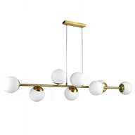 Lampy sufitowe - Loftowy, złoty żyrandol LED 8xE27 - szklane kule - miniaturka - grafika 1