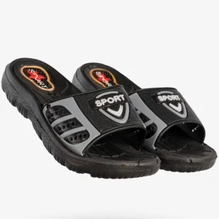 Klapki Dziecięce Sport Piankowe Antypoślizgowe Basenowe Lekkie Wygodne Buty Czarne 28 - Skarpetki dla dzieci - miniaturka - grafika 1