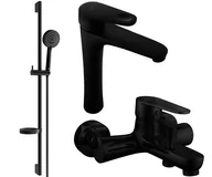 Zestawy prysznicowe - Mexen Kama DS75 zestaw wannowy, czarny - 72513DS75-70 - miniaturka - grafika 1