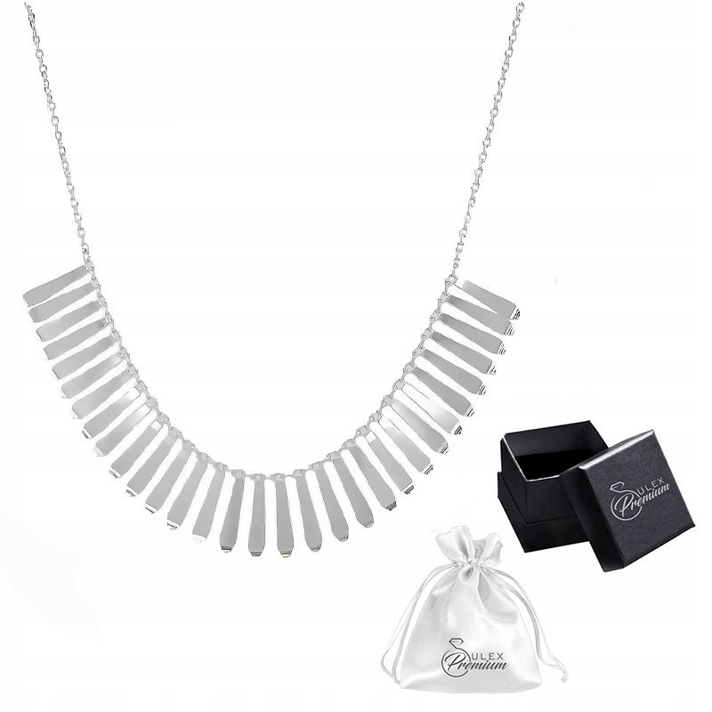 Naszyjnik srebrny pr. 925 Elegancka Rodowana Kolia Celebrytka KLEOPATRA
