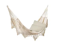 Hamaki - Bawełniany hamak boho z poduszkami, ecru CHW-209 - miniaturka - grafika 1