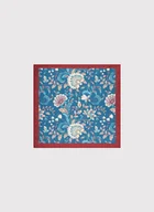 Dodatki do ubrań - Niebieska poszetka w kwiatowy wzór - miniaturka - grafika 1