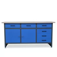 Szafy biurowe - JAN NOWAK model HENRY stół warsztatowy: antracytowo-niebieski - miniaturka - grafika 1