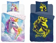 Pościel dla dzieci - Pościel bawełniana dziecięca świecąca 140x200 5547a jednorożec fluo - miniaturka - grafika 1