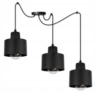 Lampy sufitowe - Lampa Wisząca Sufitowa Pająk Żyrandol Potrójny Czarna Klosz Loft Metal - miniaturka - grafika 1
