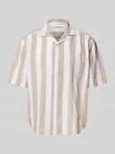 Koszule męskie - Koszula casualowa o kroju relaxed fit z kołnierzykiem typu resort model ‘TES’ - miniaturka - grafika 1