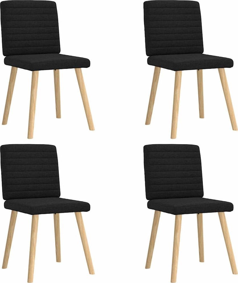 vidaXL Krzesła stołowe, 4 szt., czarne, obite tkaniną