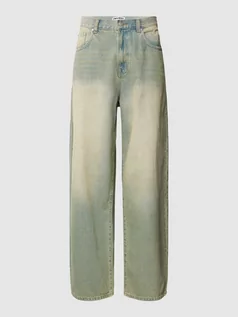Spodnie męskie - Jeansy o kroju baggy fit z efektem denimu - grafika 1