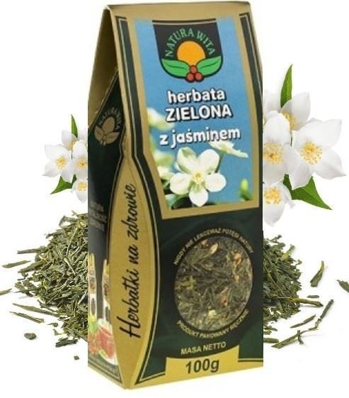 Herbata ZIELONA Sencha + JAŚMIN KWIAT Jaśminu Relaksujący Natura Wita 100g