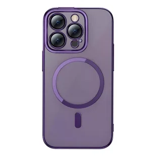Zestaw Etui Baseus Glitter Magnetic do iPhone 14 Pro Max (fioletowe) + szkło hartowane + zestaw czyszczący - Etui i futerały do telefonów - miniaturka - grafika 1