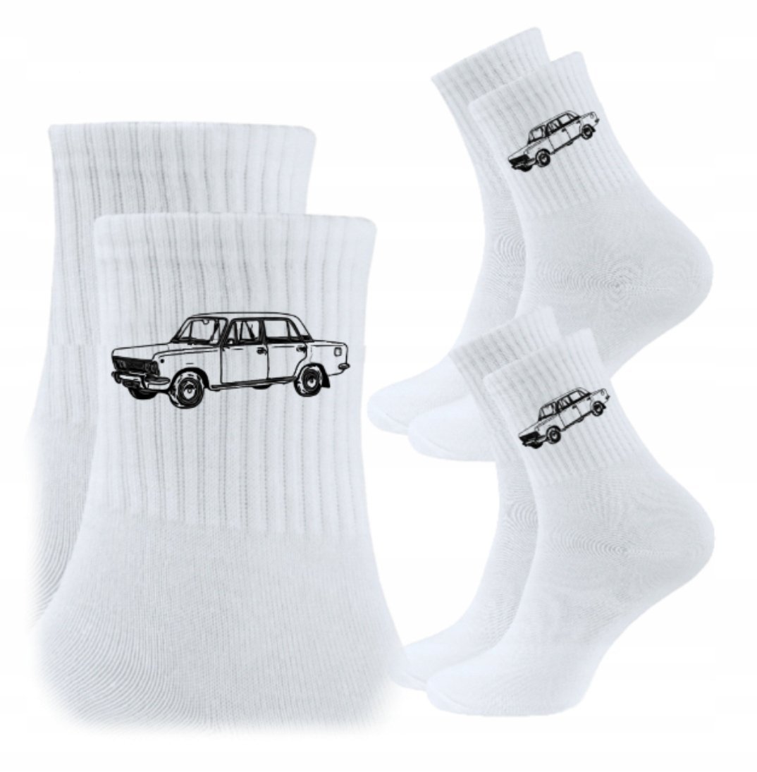 3x Skarpetki Urodziny Prezent Skarpety STARE SAMOCHODY FIAT 125p
