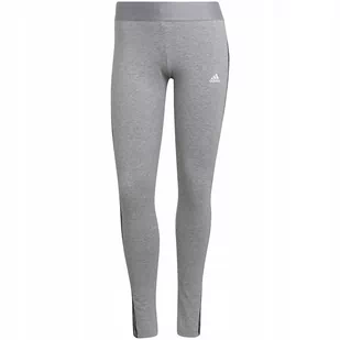 Legginsy damskie adidas Loungewear Essentials 3-Stripes szare HE7016 M - Legginsy - miniaturka - grafika 1