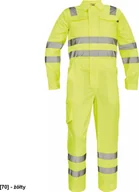Odzież robocza - CERVA PATERNA HV męski roboczy kombinezon Hi-Vis z odblaskowymi taśmami - żółty 64 - miniaturka - grafika 1
