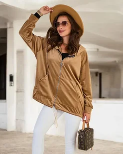Royalfashion Rozpinana bluza z kapturem damska-Uniwersalny - Bluzki damskie - miniaturka - grafika 1
