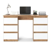 Biurka - HURTOWNIA-MEBLI Biurko komputerowe skandynawskie nowoczesne loft dąb wotan biały 120cm ofi - miniaturka - grafika 1