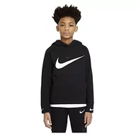 Bluzy dla chłopców - Nike Chłopięca bluza B Nsw Flc Swoosh Hooded Po czarny/(biały). 7 Lat DA0774-010 - miniaturka - grafika 1
