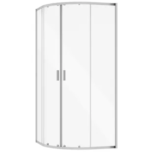 Kabina prysznicowa Besco Zarya 90x90x190 półokrągła chrom połysk transparentne ZP-90-190-C - Kabiny prysznicowe - miniaturka - grafika 1