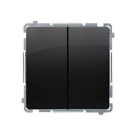 Wyłączniki światła i elektryczne - Wyłącznik podwójny 16A BASIC - czarny mat - miniaturka - grafika 1