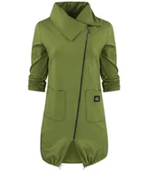 Bluzy damskie - Cienka długa bluza ze skośnym suwakiem i kominem BEATA - Empik - miniaturka - grafika 1