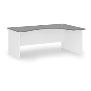 Biurko narożne PRIMO WHITE, 1800 x 1200 mm, prawe, biały/grafit - Biurka - miniaturka - grafika 1