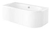 Wanny - Biała ryflowana wanna asymetryczna akrylowa z obudową Avita Besco 180 cm Lewa - miniaturka - grafika 1