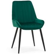 Krzesła - krzesło LUCA tapicerowane pikowane zielony welur - miniaturka - grafika 1
