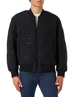 Kurtki męskie - Armani Exchange Męska kurtka bomber All Over Logo Print Jacket, Black City AO/Black, ekstra duża - miniaturka - grafika 1