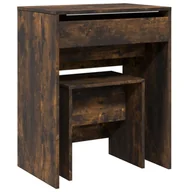 Toaletki - vidaXL Toaletka z taboretem dąb wędzony 60x40x113,5 cm - miniaturka - grafika 1