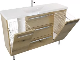 Szafka z umywalką ATHD UM ST 120 K K UCH MAT - Drewnodekor mat- Uchwyt Chromowany - Szafki łazienkowe - miniaturka - grafika 1