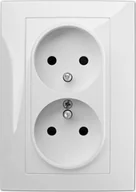 Gniazdka elektryczne - Elektro-Plast Vestra Gniazdo podwójne 2x2P+Z monolit z ramką podtynkowe IP20 biały 3835-00 - miniaturka - grafika 1