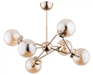 Alfa Trymer lampa wisząca 6-punktowa złota 63073 - Lampy sufitowe - miniaturka - grafika 1